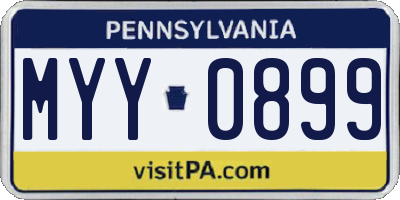 PA license plate MYY0899