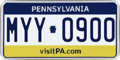 PA license plate MYY0900