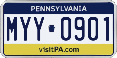 PA license plate MYY0901