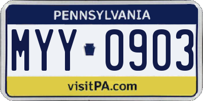 PA license plate MYY0903