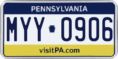 PA license plate MYY0906
