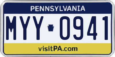 PA license plate MYY0941