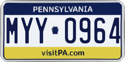 PA license plate MYY0964