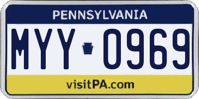 PA license plate MYY0969