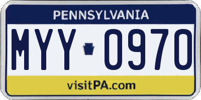 PA license plate MYY0970