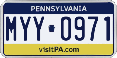 PA license plate MYY0971
