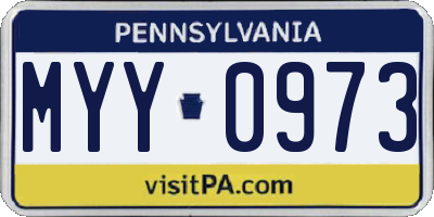 PA license plate MYY0973