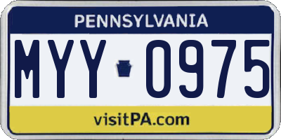PA license plate MYY0975
