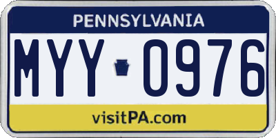 PA license plate MYY0976