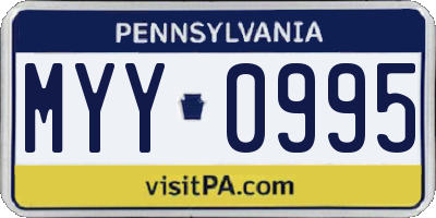 PA license plate MYY0995