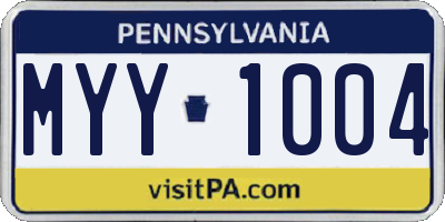 PA license plate MYY1004