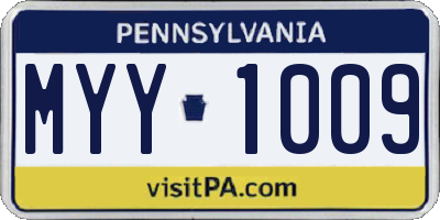 PA license plate MYY1009