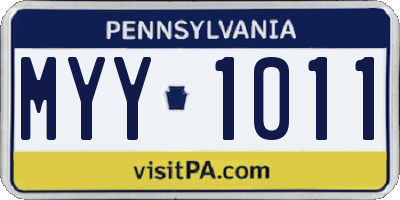 PA license plate MYY1011