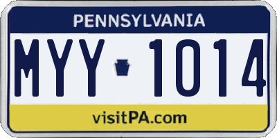 PA license plate MYY1014