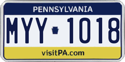PA license plate MYY1018