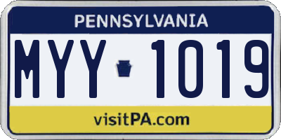 PA license plate MYY1019
