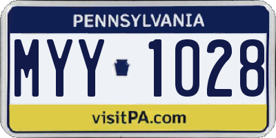 PA license plate MYY1028