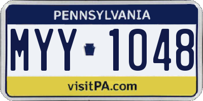 PA license plate MYY1048