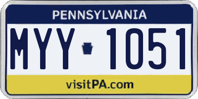 PA license plate MYY1051