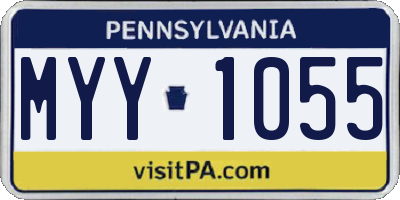 PA license plate MYY1055