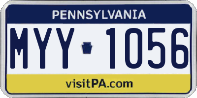 PA license plate MYY1056