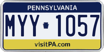 PA license plate MYY1057