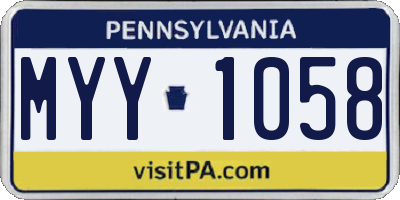 PA license plate MYY1058