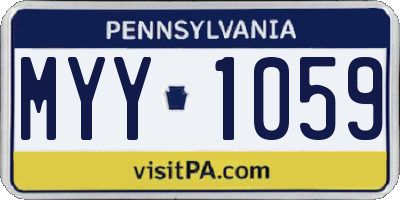 PA license plate MYY1059