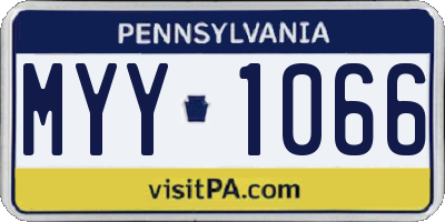 PA license plate MYY1066
