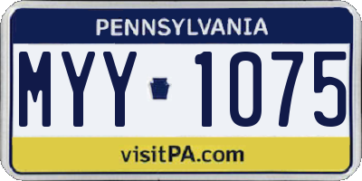 PA license plate MYY1075
