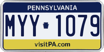 PA license plate MYY1079