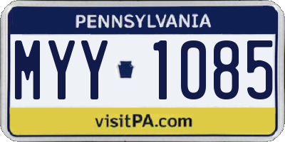 PA license plate MYY1085