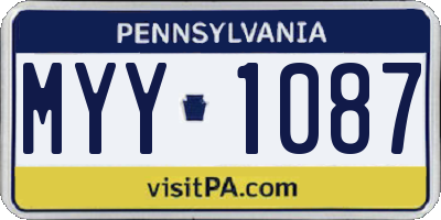 PA license plate MYY1087