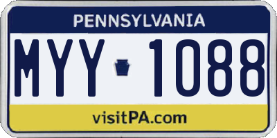 PA license plate MYY1088