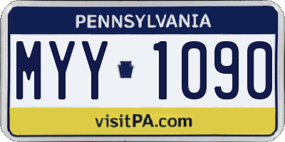 PA license plate MYY1090