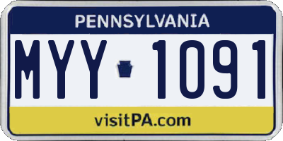 PA license plate MYY1091