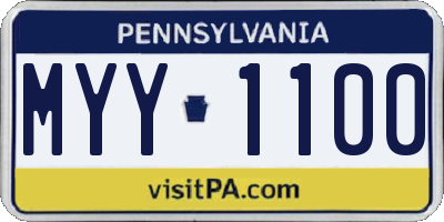PA license plate MYY1100
