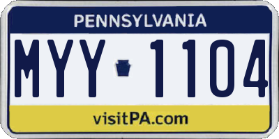 PA license plate MYY1104