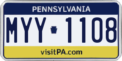 PA license plate MYY1108