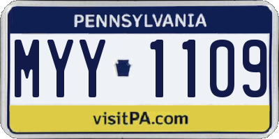 PA license plate MYY1109