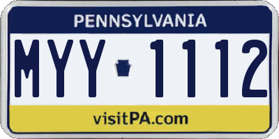 PA license plate MYY1112