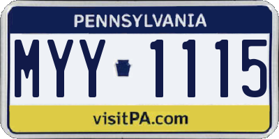 PA license plate MYY1115