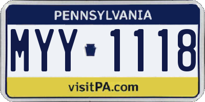 PA license plate MYY1118