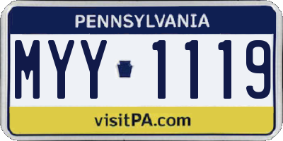PA license plate MYY1119