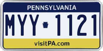 PA license plate MYY1121