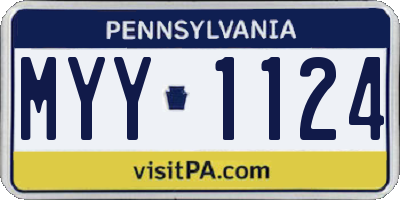 PA license plate MYY1124