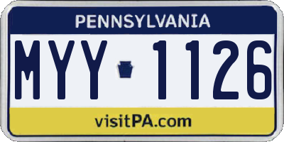 PA license plate MYY1126
