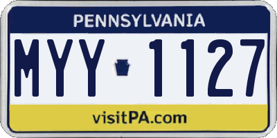 PA license plate MYY1127