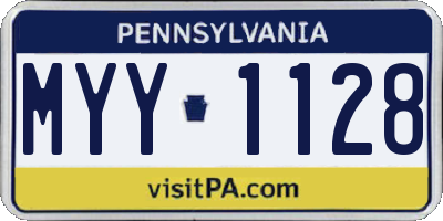 PA license plate MYY1128