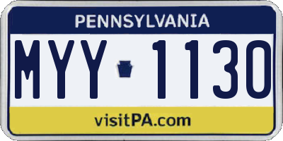 PA license plate MYY1130